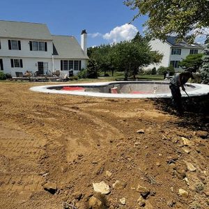 pool area soil leveling