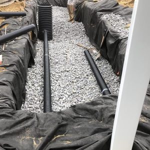 storm water trench and pipe